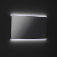 Mobile Bagno Sospeso 90 cm Lavabo Specchio e Lampada a LED TFT Belsk Bianco e Cemento