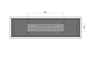 Camino a Bioetanolo da Pavimento 100x47 cm Industrial Marrone con Vetro