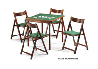 Tavolo da Gioco Quadrato Pieghevole 90x90 cm in Legno Panno Verde Del Fabbro Classic Big