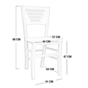 Sedia in legno Capri grezza da verniciare con seduta in legno massello