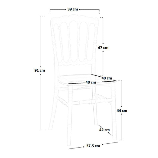 Sedia napoleon in plastica bianca modello rinforzato  
