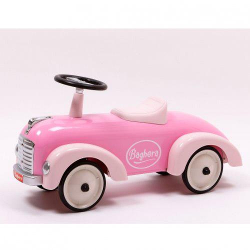 Auto Cavalcabile Vintage da Corsa per Bambini Baghera Speedster Rosa