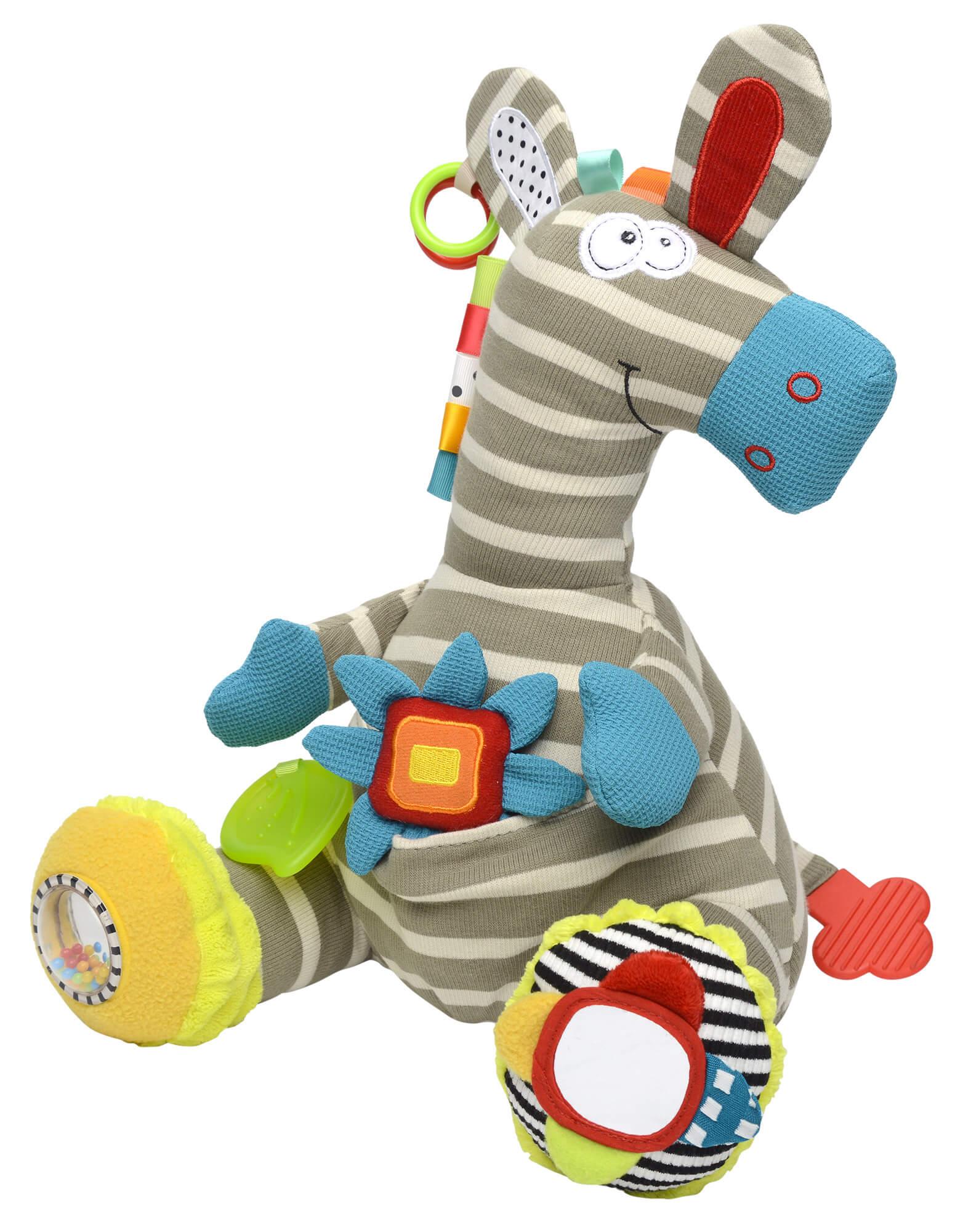 Zebra Attività Peluche per Bambini con Suoni Dolce Multicolor