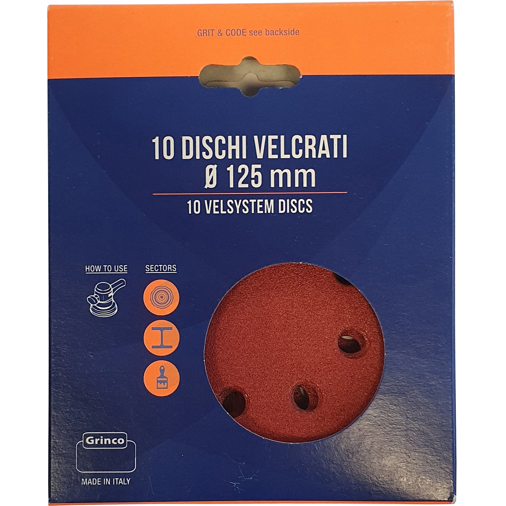 DISCHI ABRAS.VELCRATI 8 FORI MM.125 GR.40 CF PZ10  CF 1,0