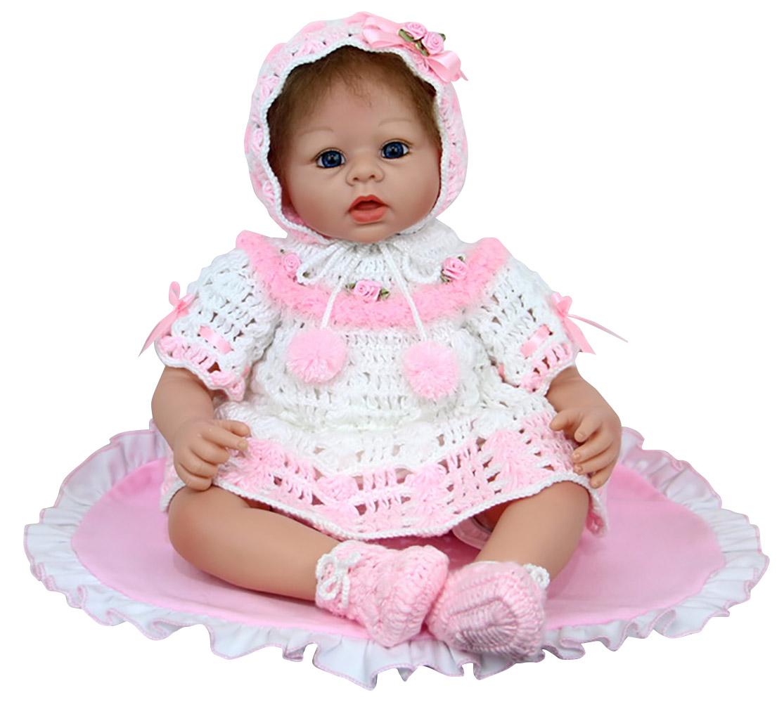 Bambola Reborn Femmina Realistica in Vinile 30cm Seduta Kidfun Real Baby Dottie