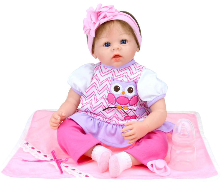 Bambola Reborn Femmina Realistica in Vinile 30cm Seduta Kidfun Real Baby Lu Lu