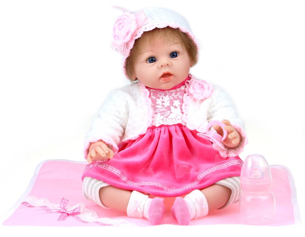 Bambola Reborn Femmina Realistica in Vinile 30cm Seduta Kidfun Real Baby Lola