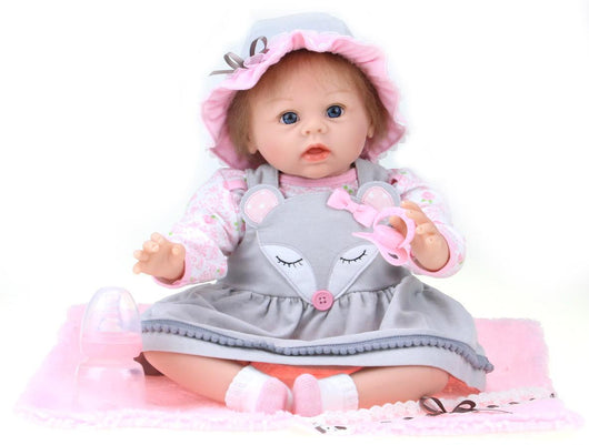 Bambola Reborn Femmina Realistica in Vinile 30cm Seduta Kidfun Real Baby Monique