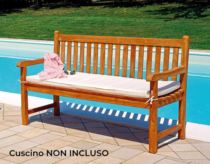 Panca 3 Posti da Giardino in Legno Teak Vorghini Lampedusa