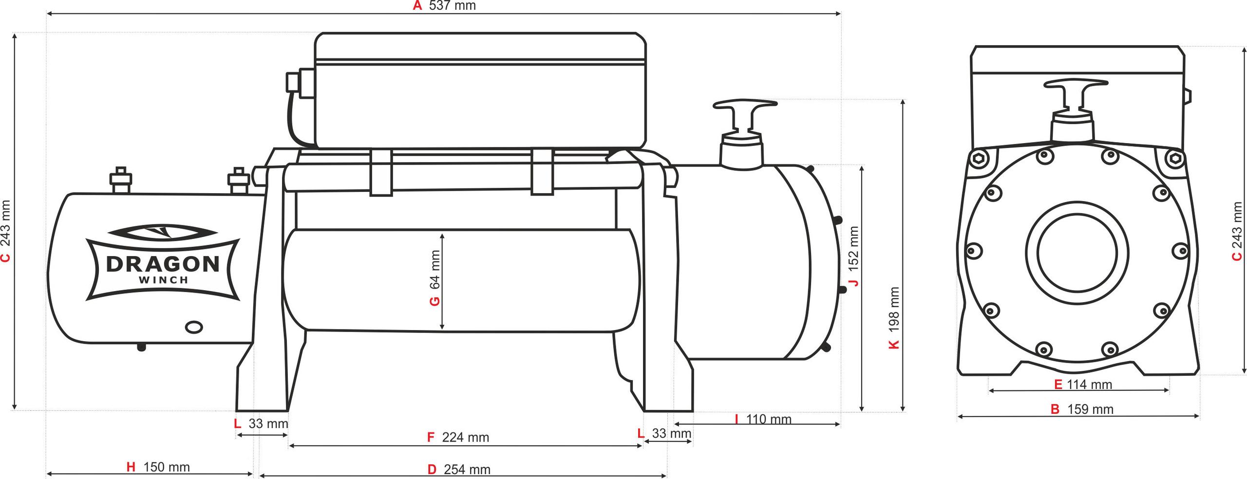 Verricello Elettrico 6,8hp 24V per Fuoristrada Dragon Winch Maverick DWM 12000 HD