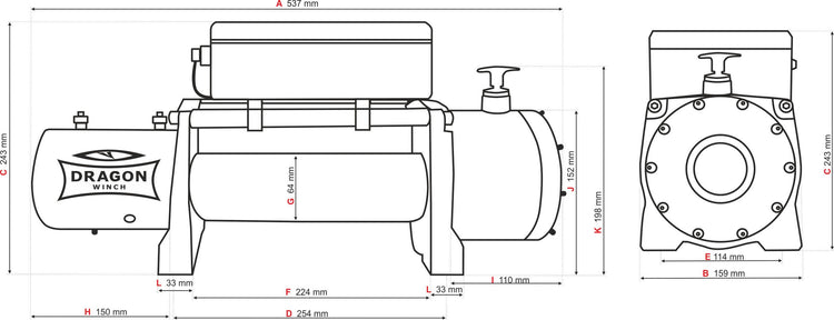 Verricello Elettrico 6,8hp 24V per Fuoristrada Dragon Winch Maverick DWM 12000 HD