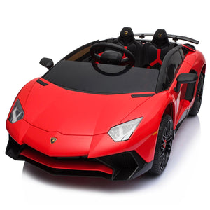 Macchina Elettrica per Bambini 12V con Licenza Lamborghini Aventador Roadster SV Rossa