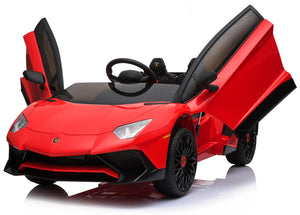 Macchina Elettrica per Bambini 12V con Licenza Lamborghini Aventador Roadster SV Rossa