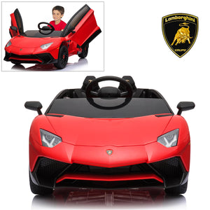 Macchina Elettrica per Bambini 12V con Licenza Lamborghini Aventador Roadster SV Rossa