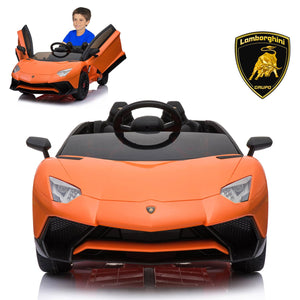 Macchina Elettrica per Bambini 12V con Licenza Lamborghini Aventador Roadster SV Arancione