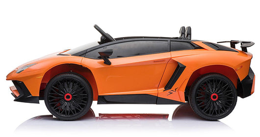 Macchina Elettrica per Bambini 12V con Licenza Lamborghini Aventador Roadster SV Arancione