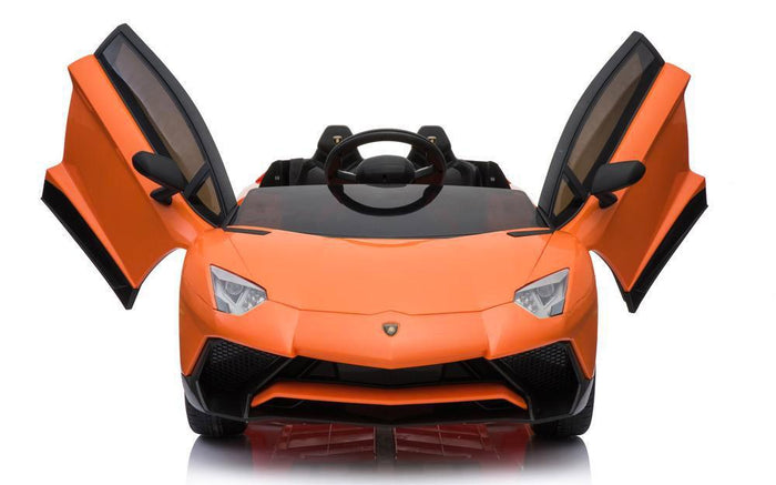 Macchina Elettrica per Bambini 12V con Licenza Lamborghini Aventador Roadster SV Arancione