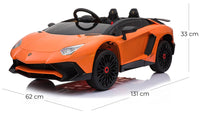 Macchina Elettrica per Bambini 12V con Licenza Lamborghini Aventador Roadster SV Arancione