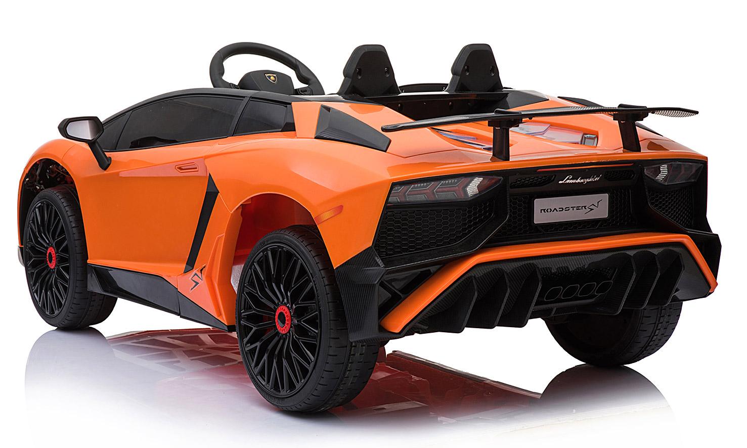 Macchina Elettrica per Bambini 12V con Licenza Lamborghini Aventador Roadster SV Arancione