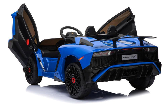 Macchina Elettrica per Bambini 12V con Licenza Lamborghini Aventador Roadster SV Blu