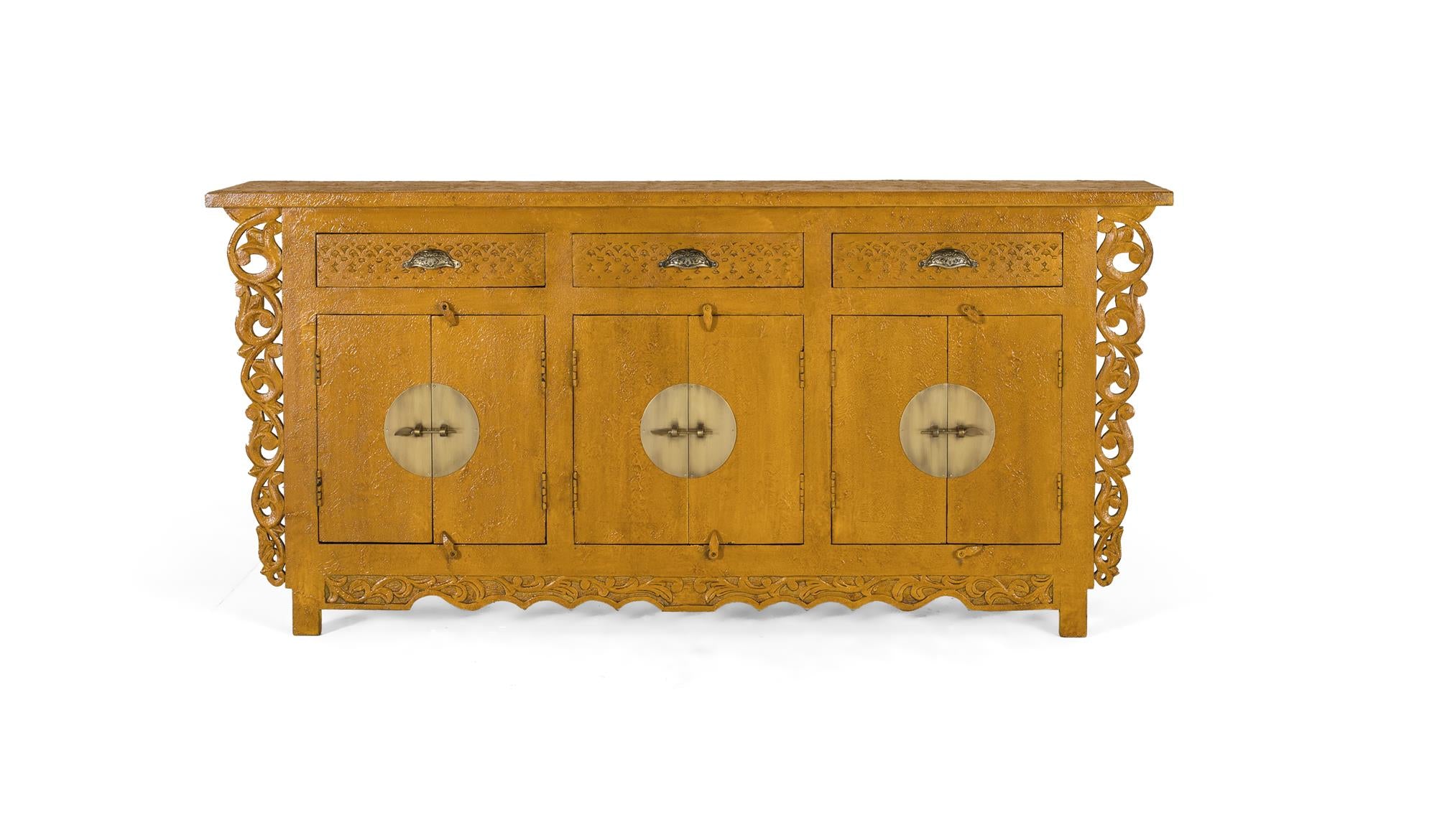 Credenza con 6 ante e 3 cassetti in legno di mango