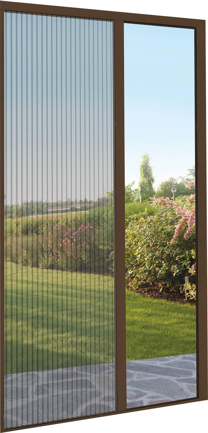 Zanzariera a Scorrimento 150x240 cm per Porta e Balcone Masi Plixè Marrone