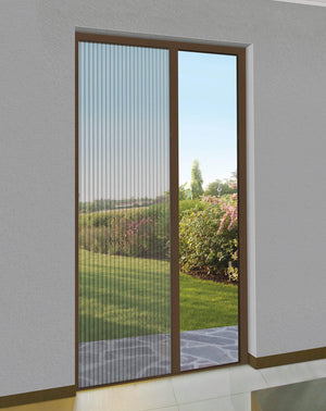 Zanzariera a Scorrimento 150x240 cm per Porta e Balcone Masi Plixè Marrone