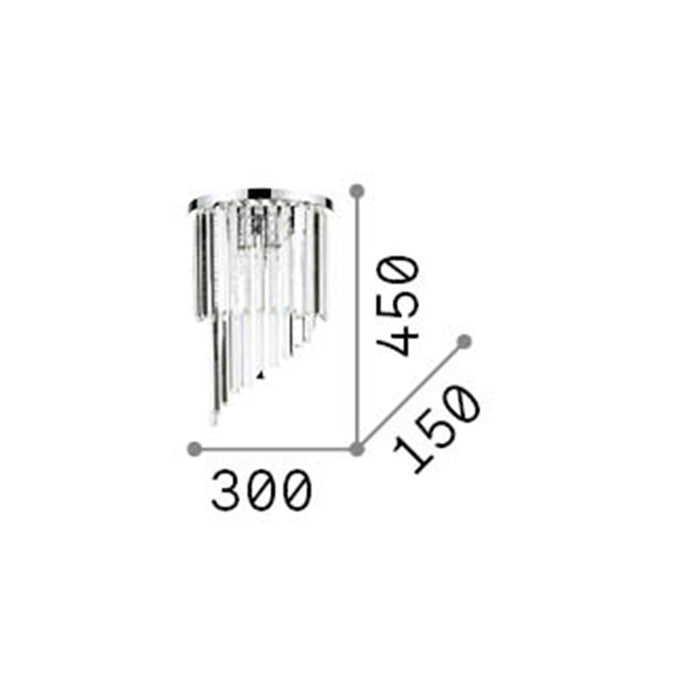 Applique Contemporanea Carlton Metallo-Cristallo Cromo 3 Luci E14