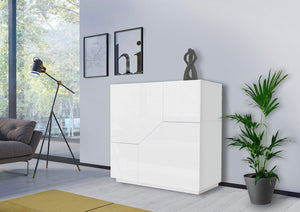 Credenza 2 Ante 79,5x43x86 cm Alien Bianco Lucido