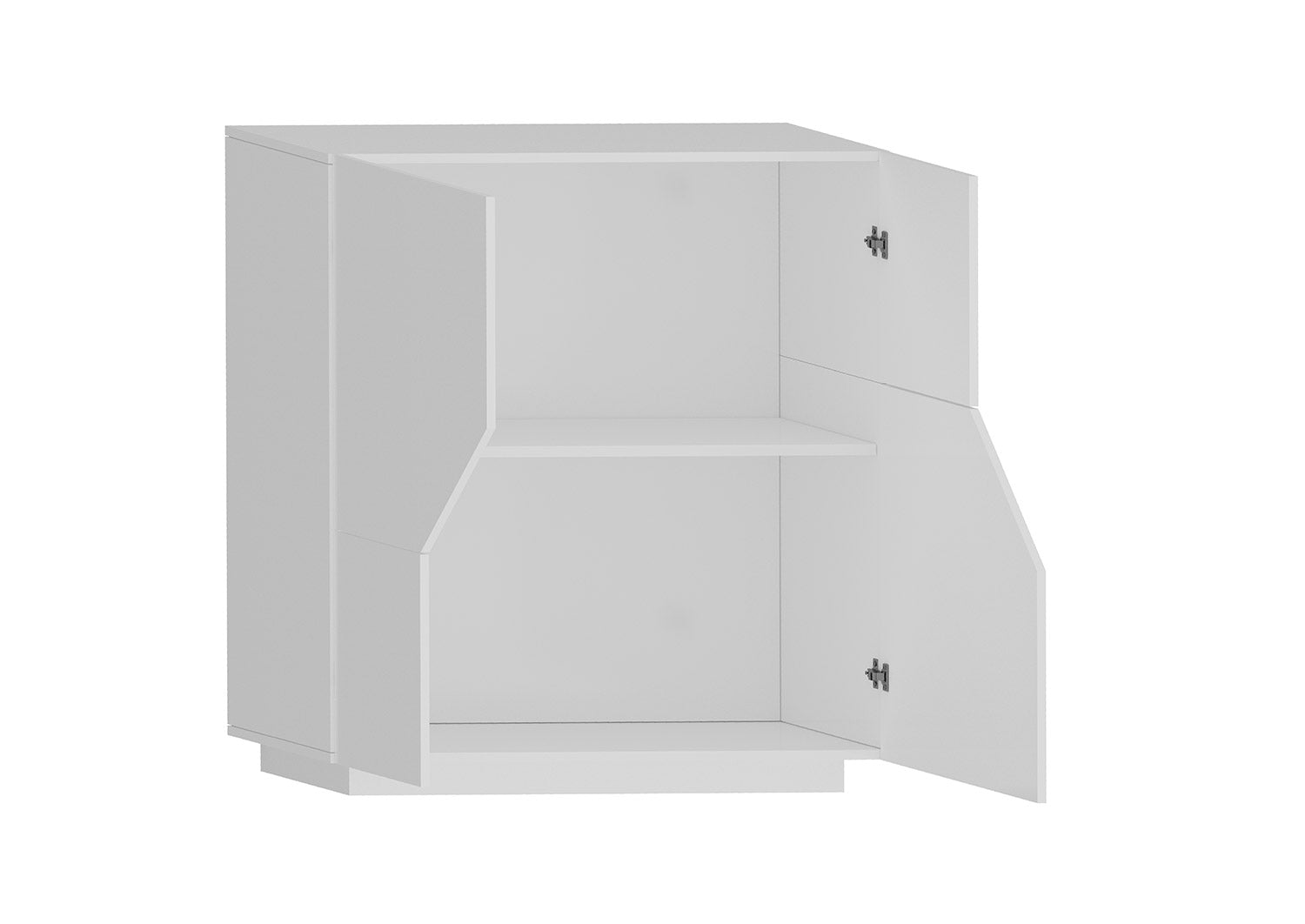 Credenza 2 Ante 79,5x43x86 cm Alien Bianco Lucido