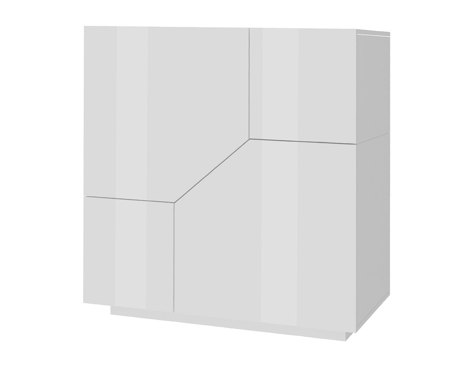 Credenza 2 Ante 79,5x43x86 cm Alien Bianco Lucido