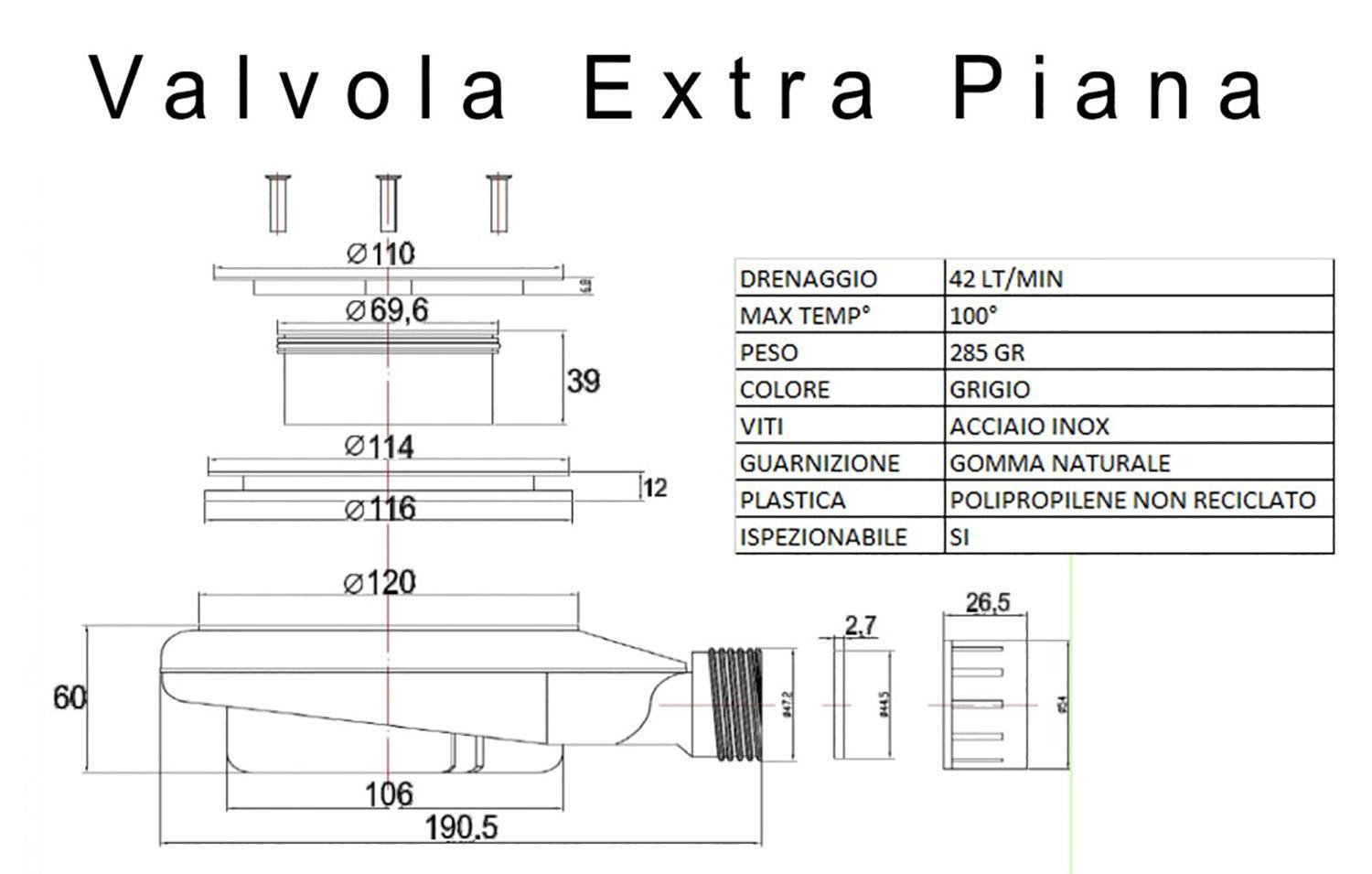 Piatto Doccia in Pietra 70x150 cm Bonussi Ardesia Stone Central Bianco