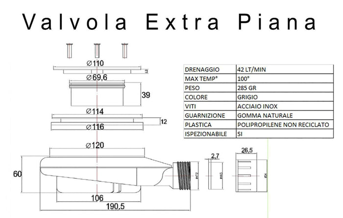 Piatto Doccia in Pietra 70x130 cm Bonussi Ardesia Stone Central Crema