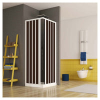 Box Doccia Nicchia in PVC - 2 lati Apertura Angolare a Soffietto con Doghe Cieche Vari Colori - Misura: 80 x 80 x h185