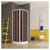 Box Doccia Nicchia in PVC - 2 lati Apertura Angolare a Soffietto con Doghe Cieche Vari Colori - Misura: 70 x 100 x h185