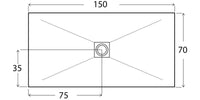 Piatto Doccia in Pietra 70x150 cm Bonussi Ardesia Stone Central Tortora