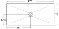 Piatto Doccia in Pietra 75x170 cm Bonussi Ardesia Stone Central Tortora