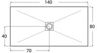 Piatto Doccia in Pietra 80x140 cm Bonussi Ardesia Stone Central Tortora