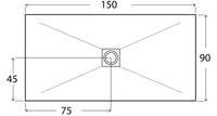 Piatto Doccia in Pietra 90x150 cm Bonussi Ardesia Stone Central Tortora