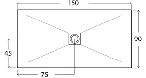 Piatto Doccia in Pietra 90x150 cm Bonussi Ardesia Stone Central Tortora