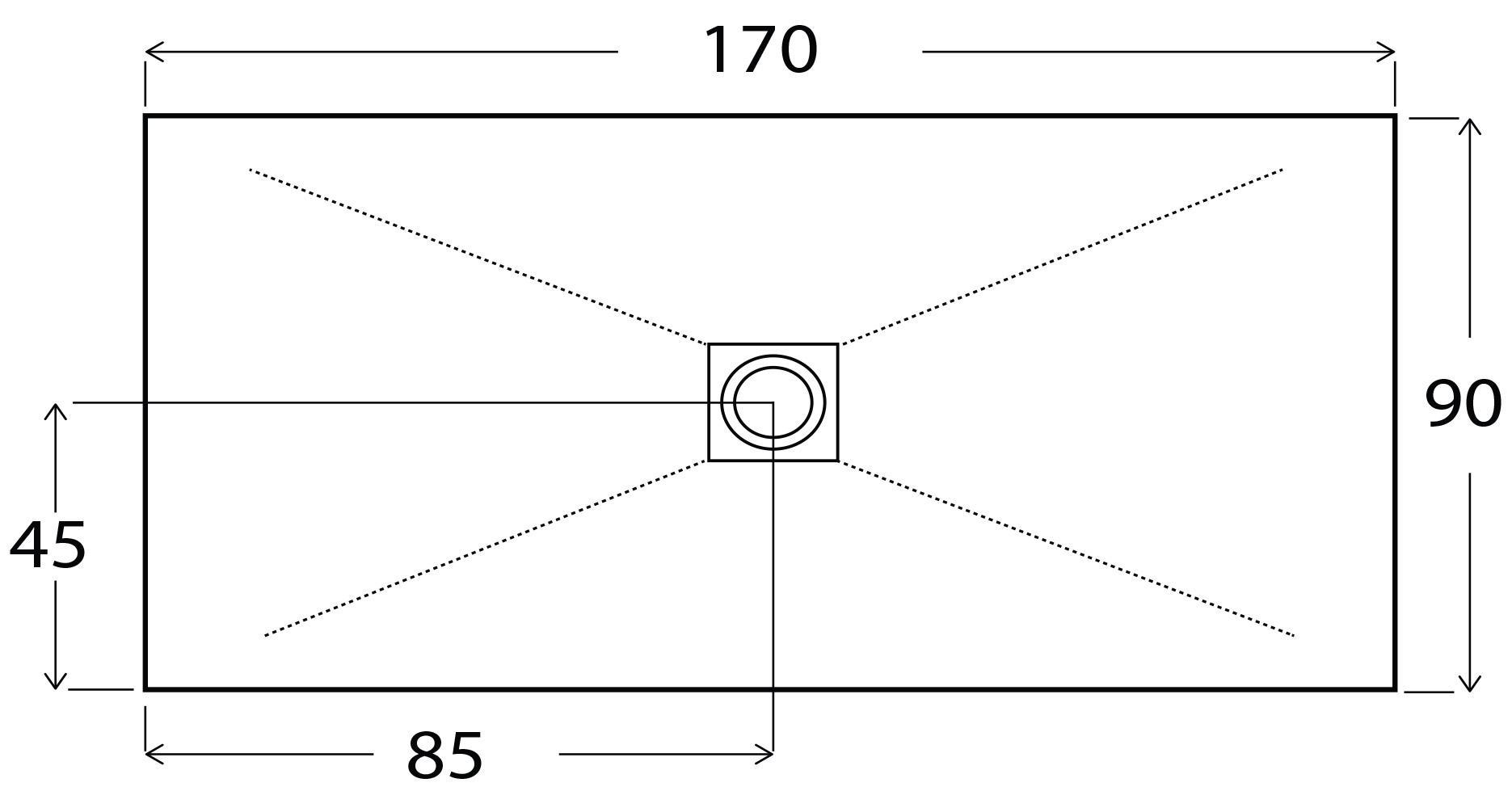 Piatto Doccia in Pietra 90x170 cm Bonussi Ardesia Stone Central Tortora