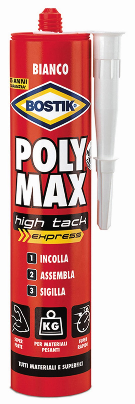 bostik polymax cartuccia high tack express bianco gr.440 16943