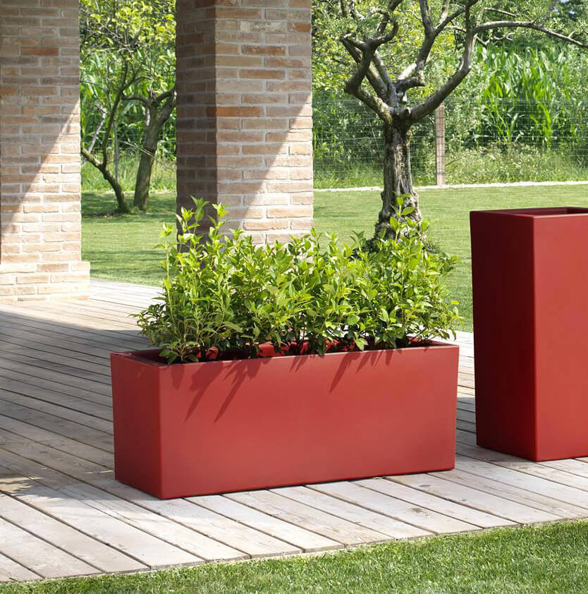 Vaso 80x30x30cm in Resina Tulli Schio Cassa Essential 80 Antracite