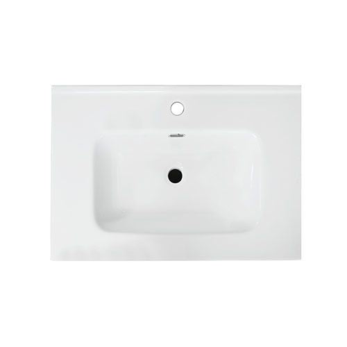 Mobile Bagno Sospeso Completo di Lavabo in Ceramica Specchio Lampada Led Bianco Opaco Cannettato - Misura 90 cm