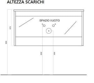 Mobile Bagno Sospeso Completo di Lavabo in Ceramica Specchio Lampada Led Teak Sabbiato Cannettato - Misura 70 cm