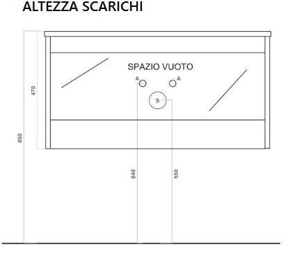 Mobile Bagno Sospeso Completo di Lavabo in Ceramica Specchio Lampada Led Teak Sabbiato Cannettato - Misura 90 cm