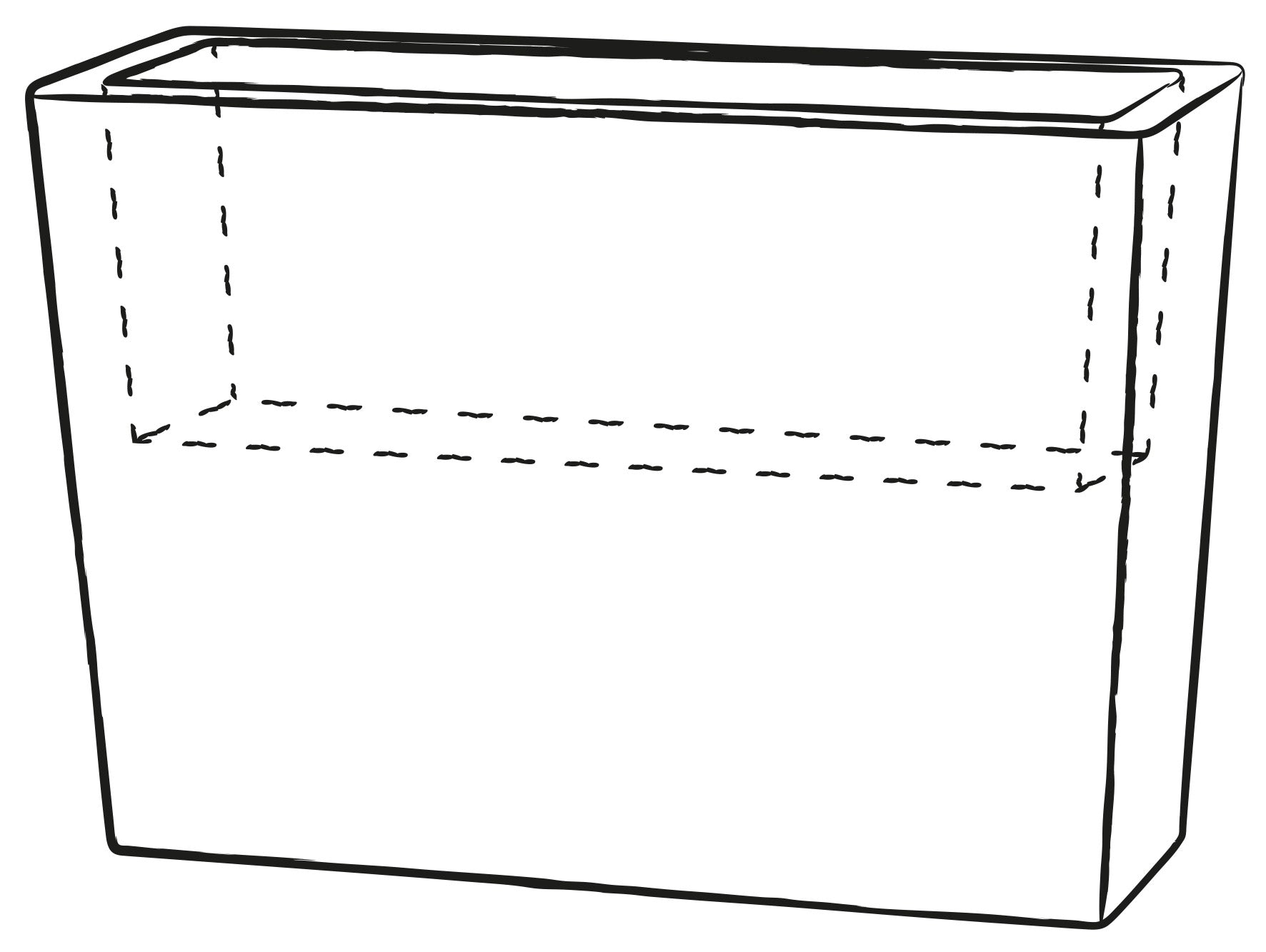 Vaso 50x36x70cm in Resina Tulli Schio Cassa Alta Essential 50 Antracite