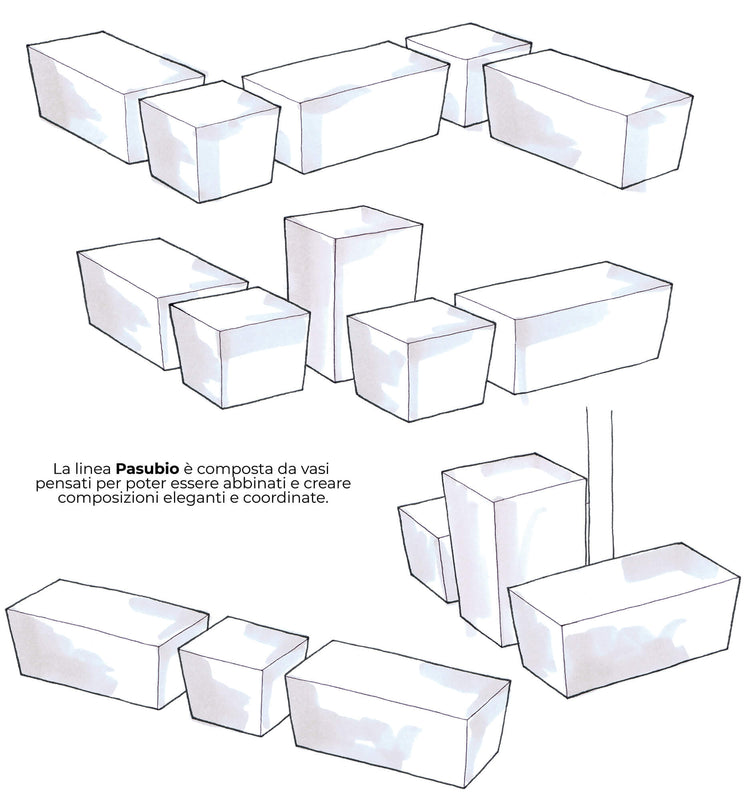 Vaso 40x40x68cm in Resina Tulli Pasubio Alto Essential 70 Antracite