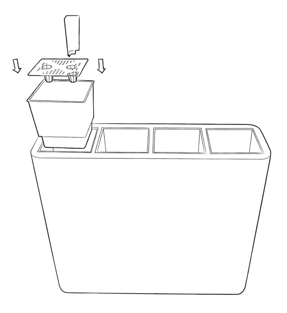 Vaso 90x27x77cm in Polietilene Tulli Divio Essential Water Reserve 80 Bianco