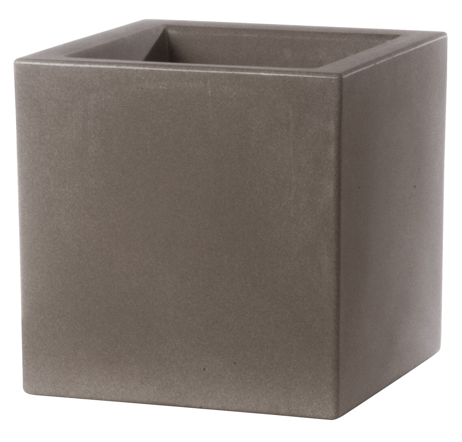 Vaso 25x25x25cm in Resina Tulli Schio Cubo Essential 25 Cappuccino